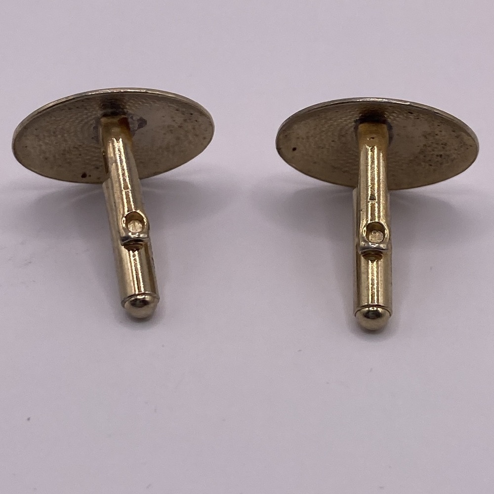3 for $15 Mix n Match: Vintage floral cuff links - engrave ready, silver tone - Picture 2 of 4